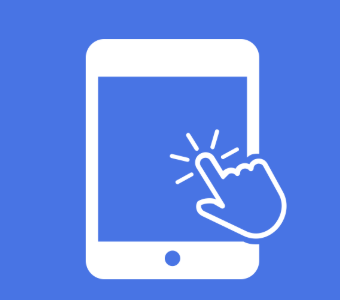 Icon hand touching IPAD